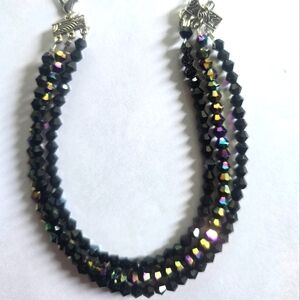 3 STRAND SWAROVSKI BEADED ARTISAN ORIGINAL 1 SIZE FASHIONISTA SHIMMER BRACELET